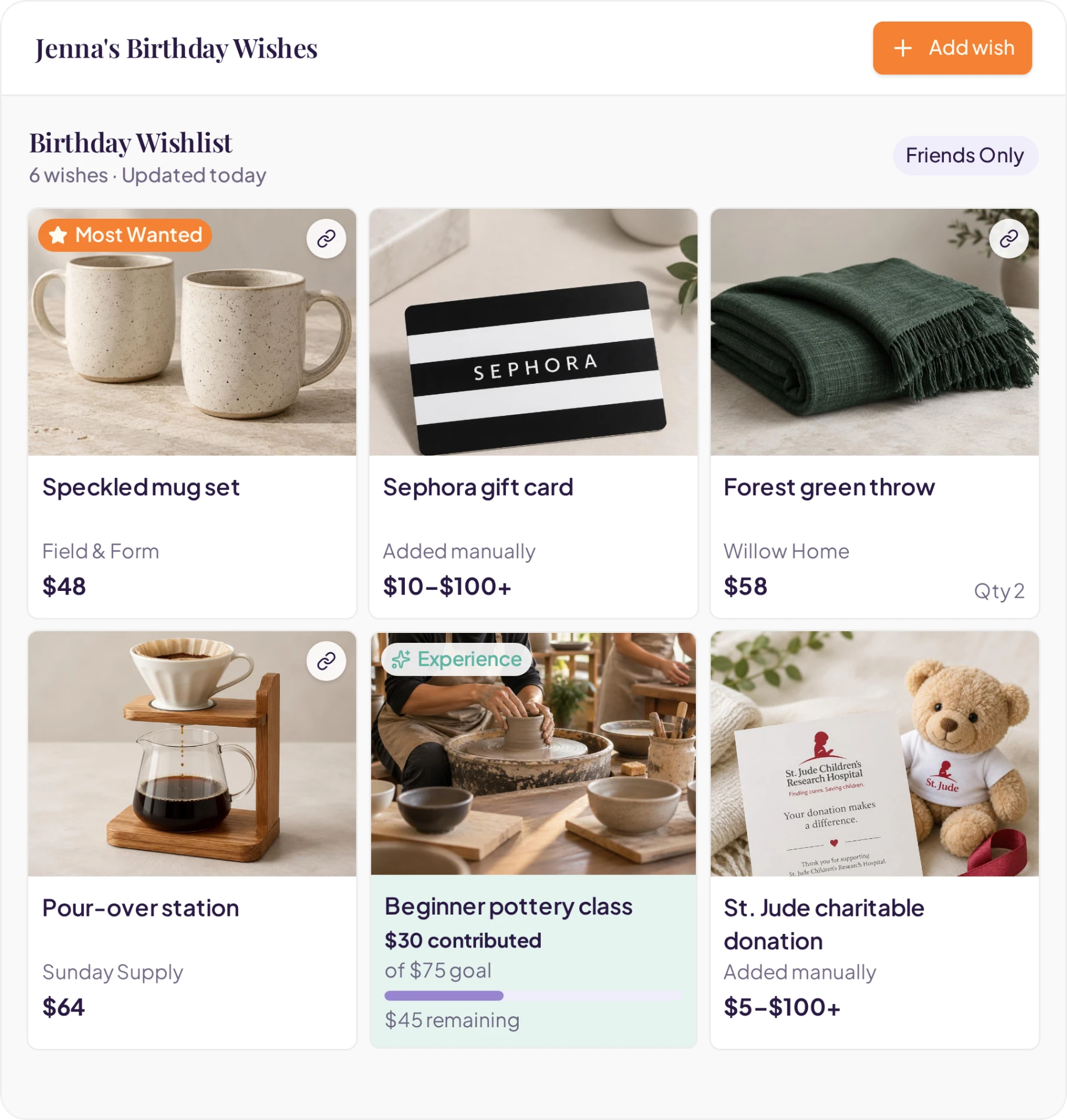Jenna's birthday wishlist